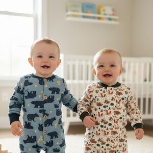 Chick Pea and Koala Baby Sleepers – Set of 2 (3–6 Months)